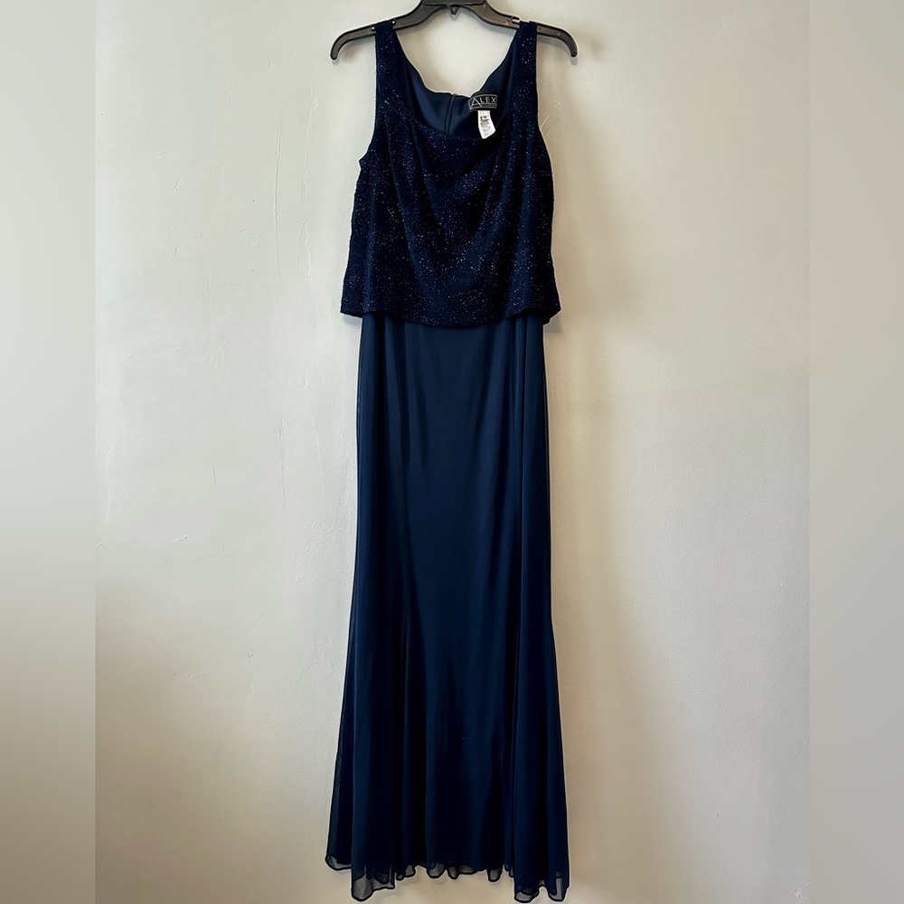 Alex Evenings Party Navy Dress Size 16